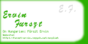 ervin furszt business card