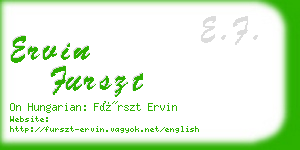 ervin furszt business card